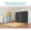 imageVIPEK S3 Heavy Duty Garment Rack Freestanding Clothes Rack Closet Storage Organizer Large Wardrobe with 6Tier Shoe Rack Hanging Rod Adjustable Shelf 689quot L x 157quot W x 764quot H BlackWhite Rack With Black Cover