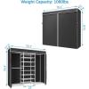 imageVIPEK S3 Heavy Duty Garment Rack Freestanding Clothes Rack Closet Storage Organizer Large Wardrobe with 6Tier Shoe Rack Hanging Rod Adjustable Shelf 689quot L x 157quot W x 764quot H BlackWhite Rack With Black Cover