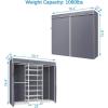 imageVIPEK S3 Heavy Duty Garment Rack Freestanding Clothes Rack Closet Storage Organizer Large Wardrobe with 6Tier Shoe Rack Hanging Rod Adjustable Shelf 689quot L x 157quot W x 764quot H BlackWhite Rack With Grey Cover