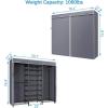 imageVIPEK S3 Heavy Duty Garment Rack Freestanding Clothes Rack Closet Storage Organizer Large Wardrobe with 6Tier Shoe Rack Hanging Rod Adjustable Shelf 689quot L x 157quot W x 764quot H BlackBlack Rack With Grey Cover