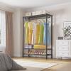 imageVIPEK V1 3 Tiers Wire Garment Racks Heavy Duty Clothes Racks for Hanging Clothes Portable Closet with Hanging Rod Adjustable Shelves Clothing Rack Freestanding Wardrobe Max Load 400LBS BlackBlack
