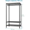 imageVIPEK V1 3 Tiers Wire Garment Racks Heavy Duty Clothes Racks for Hanging Clothes Portable Closet with Hanging Rod Adjustable Shelves Clothing Rack Freestanding Wardrobe Max Load 400LBS BlackBlack