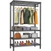 imageVIPEK V1 Wire Garment Rack 4 Tiers Heavy Duty Clothes Racks for Hanging Clothes Large Clothing Rack Freestanding Closet with Hanging Rod 354 L X 157 W X 709 H Max Load 500LBS BlackBlack