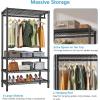 imageVIPEK V1 Wire Garment Rack 4 Tiers Heavy Duty Clothes Racks for Hanging Clothes Large Clothing Rack Freestanding Closet with Hanging Rod 354 L X 157 W X 709 H Max Load 500LBS BlackBlack