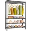 imageVIPEK V1 Wire Garment Rack 4 Tiers Heavy Duty Clothes Racks for Hanging Clothes Large Clothing Rack Freestanding Closet with Hanging Rod 354 L X 157 W X 709 H Max Load 500LBS BlackBlack