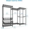 imageVIPEK V10 Clothes Rack with Dimmable LED Lights Black Heavy Duty Clothes Rack for Hanging Clothes with 3000K Warm White Light Freestanding Wardrobe Closet Organizer and Storage