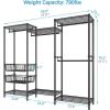 imageVIPEK V10 Garment Rack Large Size Heavy Duty Clothes Rack with Hanging Rods Adjustable Shelves ampamp 2 Slid Storage Baskets Wire Clothing Rack 689quot W x 157quot D x 764quot H Max Load 920 LBS BlackBlack