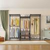 imageVIPEK V10i Medium Heavy Duty Clothes Rack Freestanding Coat Rack for Hanging Clothes Wardrobe Metal Clothing Rack with 2 Slid Storage Baskets 689quot L x 157quot W x 764quot H BlackBlack