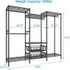imageVIPEK V10i Medium Heavy Duty Clothes Rack Freestanding Coat Rack for Hanging Clothes Wardrobe Metal Clothing Rack with 2 Slid Storage Baskets 689quot L x 157quot W x 764quot H BlackBlack
