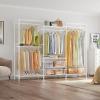 imageVIPEK V10i Medium Heavy Duty Clothes Rack Freestanding Coat Rack for Hanging Clothes Wardrobe Metal Clothing Rack with 2 Slid Storage Baskets 689quot L x 157quot W x 764quot H BlackWhite