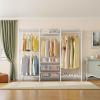 imageVIPEK V10i Medium Heavy Duty Clothes Rack Freestanding Coat Rack for Hanging Clothes Wardrobe Metal Clothing Rack with 2 Slid Storage Baskets 689quot L x 157quot W x 764quot H BlackWhite