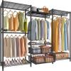 imageVIPEK V10i Medium Heavy Duty Clothes Rack Freestanding Coat Rack for Hanging Clothes Wardrobe Metal Clothing Rack with 2 Slid Storage Baskets 689quot L x 157quot W x 764quot H BlackBlack