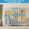imageVIPEK V10i Medium Heavy Duty Clothes Rack Freestanding Coat Rack for Hanging Clothes Wardrobe Metal Clothing Rack with 2 Slid Storage Baskets 689quot L x 157quot W x 764quot H BlackWhite