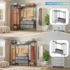imageVIPEK V20 Wire Garment Rack Heavy Duty Clothes Rack Metal Clothing Rack with 6 Shelves 3 Hang Rods ampamp 4 Fabric Drawers Compact Wardrobe Closet 567quot L x 146quot W x 709quot H BlackBlack