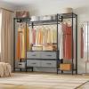 imageVIPEK V20 Wire Garment Rack Heavy Duty Clothes Rack Metal Clothing Rack with 6 Shelves 3 Hang Rods ampamp 4 Fabric Drawers Compact Wardrobe Closet 567quot L x 146quot W x 709quot H BlackBlack