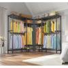 imageVIPEK V2S Heavy Duty Clothes Rack Portable Metal Clothing Racks with 4 Tiers Adjustable Wire Shelving ampamp 3 Hanging Rods Freestanding Wardrobe Portable Closet Rack Max Load 800LBS BlackBlack