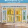 imageVIPEK V2S Heavy Duty Clothes Rack Portable Metal Clothing Racks with 4 Tiers Adjustable Wire Shelving ampamp 3 Hanging Rods Freestanding Wardrobe Portable Closet Rack Max Load 800LBS BlackWhite