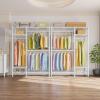 imageVIPEK V2S Heavy Duty Clothes Rack Portable Metal Clothing Racks with 4 Tiers Adjustable Wire Shelving ampamp 3 Hanging Rods Freestanding Wardrobe Portable Closet Rack Max Load 800LBS BlackWhite