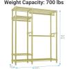 imageVIPEK V2S Heavy Duty Clothes Rack Portable Metal Clothing Racks with 4 Tiers Adjustable Wire Shelving ampamp 3 Hanging Rods Freestanding Wardrobe Portable Closet Rack Max Load 800LBS BlackGold