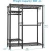 imageVIPEK V2S Heavy Duty Clothes Rack Portable Metal Clothing Racks with 4 Tiers Adjustable Wire Shelving ampamp 3 Hanging Rods Freestanding Wardrobe Portable Closet Rack Max Load 800LBS BlackBlack