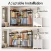 imageVIPEK V2S Heavy Duty Clothes Rack Portable Metal Clothing Racks with 4 Tiers Adjustable Wire Shelving ampamp 3 Hanging Rods Freestanding Wardrobe Portable Closet Rack Max Load 800LBS BlackBlack
