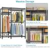 imageVIPEK V2S Heavy Duty Clothes Rack Portable Metal Clothing Racks with 4 Tiers Adjustable Wire Shelving ampamp 3 Hanging Rods Freestanding Wardrobe Portable Closet Rack Max Load 800LBS BlackBlack