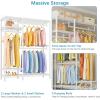 imageVIPEK V2S Heavy Duty Clothes Rack Portable Metal Clothing Racks with 4 Tiers Adjustable Wire Shelving ampamp 3 Hanging Rods Freestanding Wardrobe Portable Closet Rack Max Load 800LBS BlackWhite