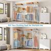 imageVIPEK V2S Heavy Duty Clothes Rack Portable Metal Clothing Racks with 4 Tiers Adjustable Wire Shelving ampamp 3 Hanging Rods Freestanding Wardrobe Portable Closet Rack Max Load 800LBS BlackWhite