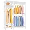 imageVIPEK V2S Heavy Duty Clothes Rack Portable Metal Clothing Racks with 4 Tiers Adjustable Wire Shelving ampamp 3 Hanging Rods Freestanding Wardrobe Portable Closet Rack Max Load 800LBS BlackWhite