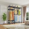imageVIPEK V2S Heavy Duty Clothes Rack Portable Metal Clothing Racks with 4 Tiers Adjustable Wire Shelving ampamp 3 Hanging Rods Freestanding Wardrobe Portable Closet Rack Max Load 800LBS BlackBlack