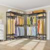 imageVIPEK V2S Heavy Duty Clothes Rack Portable Metal Clothing Racks with 4 Tiers Adjustable Wire Shelving ampamp 3 Hanging Rods Freestanding Wardrobe Portable Closet Rack Max Load 800LBS BlackBlack