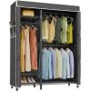 imageVIPEK V2SC Heavy Duty Clothes Rack with Upgraded Polyester Cover Metal Portable Closet with Adjustable Shelves ampamp Hanging Rods Freestanding Wardrobe Closet for Bedroom Max Load 800LBSBlack Rack With Black Cover