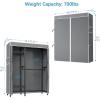 imageVIPEK V2SC Heavy Duty Clothes Rack with Upgraded Polyester Cover Metal Portable Closet with Adjustable Shelves ampamp Hanging Rods Freestanding Wardrobe Closet for Bedroom Max Load 800LBSBlack Rack With Grey Cover