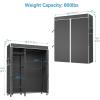 imageVIPEK V2SC Heavy Duty Clothes Rack with Upgraded Polyester Cover Metal Portable Closet with Adjustable Shelves ampamp Hanging Rods Freestanding Wardrobe Closet for Bedroom Max Load 800LBSBlack Rack With Black Cover