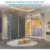 imageVIPEK V2SC Heavy Duty Clothes Rack with Upgraded Polyester Cover Metal Portable Closet with Adjustable Shelves ampamp Hanging Rods Freestanding Wardrobe Closet for Bedroom Max Load 800LBSWhite Rack with Grey Cover
