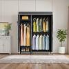 imageVIPEK V2SC Heavy Duty Clothes Rack with Upgraded Polyester Cover Metal Portable Closet with Adjustable Shelves ampamp Hanging Rods Freestanding Wardrobe Closet for Bedroom Max Load 800LBSBlack Rack With Black Cover