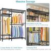 imageVIPEK V2SC Heavy Duty Clothes Rack with Upgraded Polyester Cover Metal Portable Closet with Adjustable Shelves ampamp Hanging Rods Freestanding Wardrobe Closet for Bedroom Max Load 800LBSBlack Rack With Grey Cover