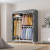 imageVIPEK V2SC Heavy Duty Clothes Rack with Upgraded Polyester Cover Metal Portable Closet with Adjustable Shelves ampamp Hanging Rods Freestanding Wardrobe Closet for Bedroom Max Load 800LBSWhite Rack with Grey Cover