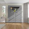 imageVIPEK V2SC Heavy Duty Clothes Rack with Upgraded Polyester Cover Metal Portable Closet with Adjustable Shelves ampamp Hanging Rods Freestanding Wardrobe Closet for Bedroom Max Load 800LBSBlack Rack With Grey Cover