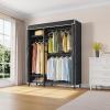 imageVIPEK V2SC Heavy Duty Clothes Rack with Upgraded Polyester Cover Metal Portable Closet with Adjustable Shelves ampamp Hanging Rods Freestanding Wardrobe Closet for Bedroom Max Load 800LBSBlack Rack With Black Cover