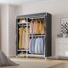 imageVIPEK V2SC Heavy Duty Clothes Rack with Upgraded Polyester Cover Metal Portable Closet with Adjustable Shelves ampamp Hanging Rods Freestanding Wardrobe Closet for Bedroom Max Load 800LBSWhite Rack with Black Cover