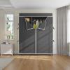 imageVIPEK V2SC Heavy Duty Clothes Rack with Upgraded Polyester Cover Metal Portable Closet with Adjustable Shelves ampamp Hanging Rods Freestanding Wardrobe Closet for Bedroom Max Load 800LBSBlack Rack With Black Cover