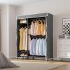 imageVIPEK V2SC Heavy Duty Clothes Rack with Upgraded Polyester Cover Metal Portable Closet with Adjustable Shelves ampamp Hanging Rods Freestanding Wardrobe Closet for Bedroom Max Load 800LBSBlack Rack With Grey Cover