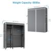imageVIPEK V2SC Heavy Duty Clothes Rack with Upgraded Polyester Cover Metal Portable Closet with Adjustable Shelves ampamp Hanging Rods Freestanding Wardrobe Closet for Bedroom Max Load 800LBSBlack Rack With Grey Cover