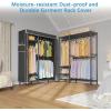 imageVIPEK V2SC Heavy Duty Clothes Rack with Upgraded Polyester Cover Metal Portable Closet with Adjustable Shelves ampamp Hanging Rods Freestanding Wardrobe Closet for Bedroom Max Load 800LBSBlack Rack With Black Cover