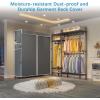 imageVIPEK V2SC Heavy Duty Clothes Rack with Upgraded Polyester Cover Metal Portable Closet with Adjustable Shelves ampamp Hanging Rods Freestanding Wardrobe Closet for Bedroom Max Load 800LBSBlack Rack With Grey Cover
