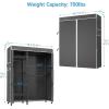 imageVIPEK V2SC Heavy Duty Clothes Rack with Upgraded Polyester Cover Metal Portable Closet with Adjustable Shelves ampamp Hanging Rods Freestanding Wardrobe Closet for Bedroom Max Load 800LBSBlack Rack With Black Cover