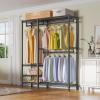 imageVIPEK V2i Garment Rack for Hanging Clothes Portable Closet System with 4 Adjustable Shelves ampamp 2 Hanging Rods Heavy Duty Metal Clothes Rack Freestanding Wardrobe Closet Rack Max Load 700lbsBlack