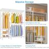 imageVIPEK V2i Garment Rack for Hanging Clothes Portable Closet System with 4 Adjustable Shelves ampamp 2 Hanging Rods Heavy Duty Metal Clothes Rack Freestanding Wardrobe Closet Rack Max Load 700lbsWhite