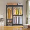 imageVIPEK V2i Garment Rack for Hanging Clothes Portable Closet System with 4 Adjustable Shelves ampamp 2 Hanging Rods Heavy Duty Metal Clothes Rack Freestanding Wardrobe Closet Rack Max Load 700lbsBlack